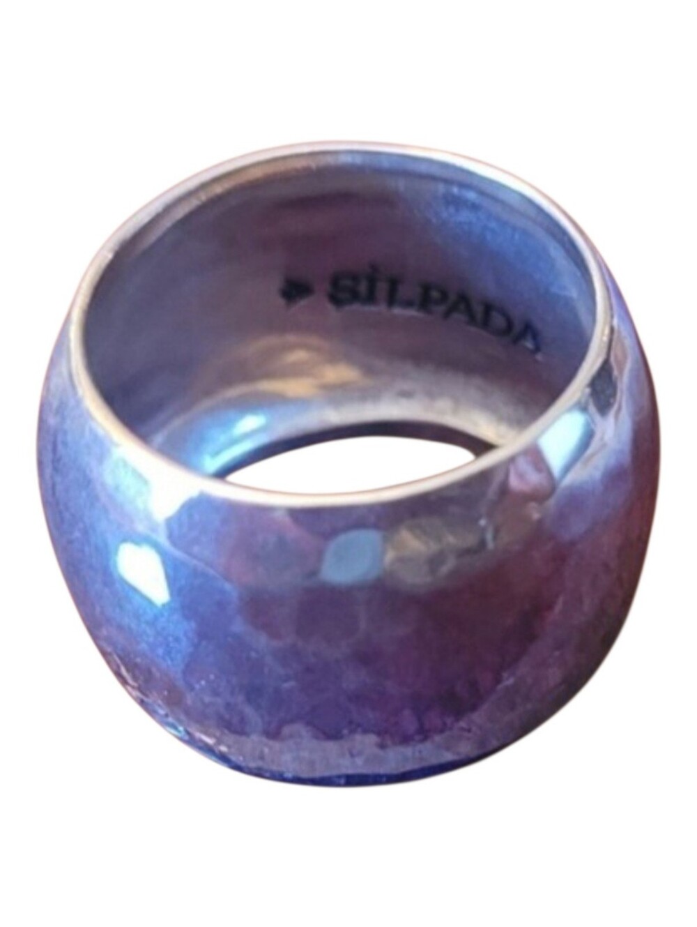 Silpada Hammered Bright-Spot Cigar Band Ring - Sterling Silver
